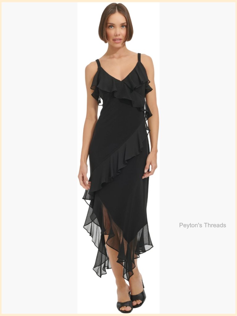 Sleeveless V-Neck Mixed Media Slip Dress Maxi Zipper Glitter
